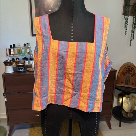 Rails Multicolor Linen Striped Tank Top - Picture 3 of 3